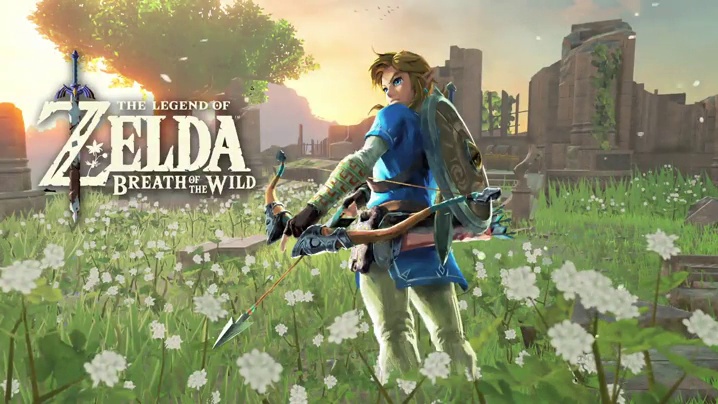 Link exploring the world of Breath of the Wild